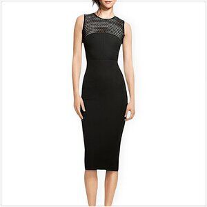 Roland Mouret Banana Republic Black Lace Panel Stretch Sheath Pencil Dress NEW 2